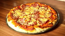 Cheesy Crust Salami Pizza